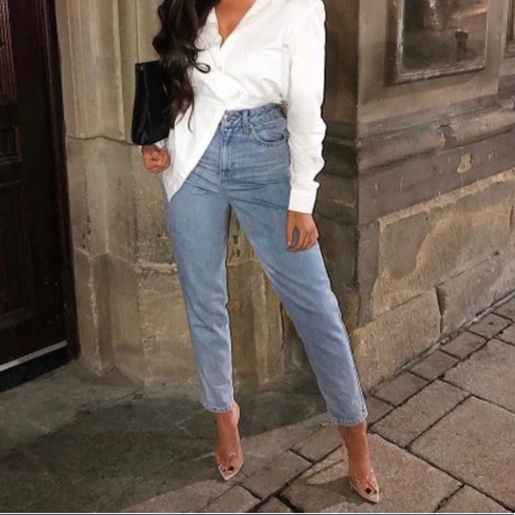 kilo peep toe perspex clear heel mule in nude patent